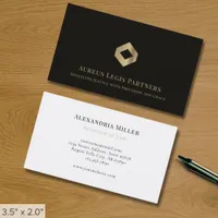 Luxury Black Gold Diamond Logo Business Card