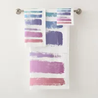 Equality Love Rainbow Brush Strokes LGBTQ ID656 Bath Towel Set