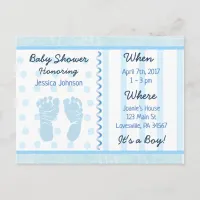 Baby Boy Blue Baby Shower Invitation