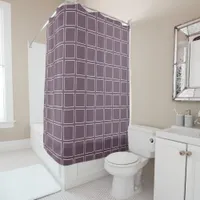 Trendy Modern Chic Rusty Burgandy and white Shower Curtain