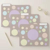 Pastel circles on a silk color background | file folder