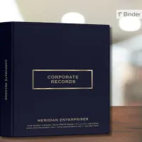 Navy Blue and Gold Corporate Record Book Binder