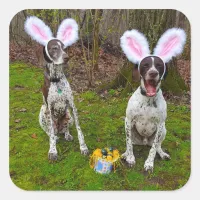 Easter Egg Hunt and Party Dogs Round Stickers