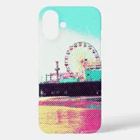 Prismatic Dots Santa Monica Pier Los Angeles iPhone 16 Plus Case