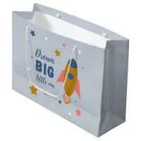 Dream Big Little One Cute Cartoon Space Rocket Large Gift Bag