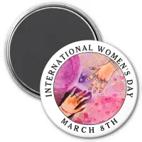 International Women's Day 8th March Pink Art Magnet