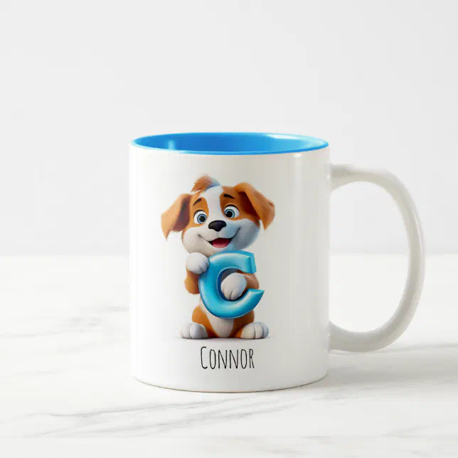 Letter C Dog Alphabet Monogram Coffee Mug