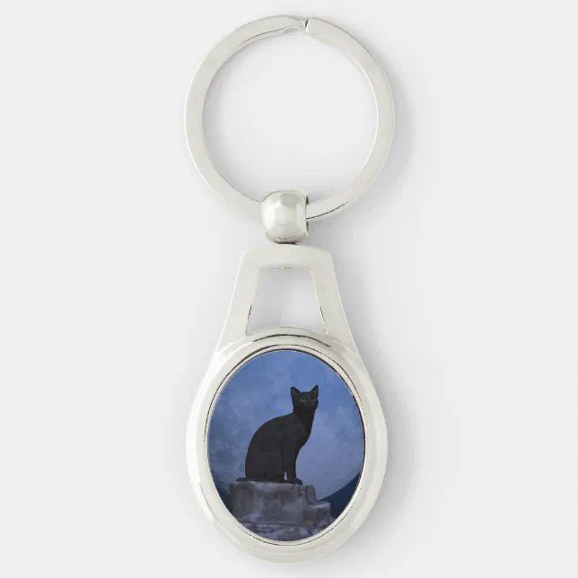 Moonlit Cat Keychain