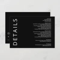 Black and White Elegant Modern Minimalist Wedding Enclosure Card