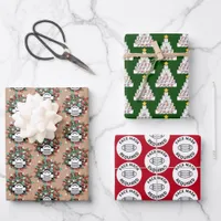 Quarantine Trio COVID Pandemic Christmas Set Gift Wrapping Paper Sheets