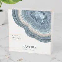 Agate Geode Glitter Favors Dusty Blue ID647 Wooden Box Sign