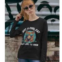 Outdoor Swimmer cool cat wild swimming outdoorsy T-Shirt