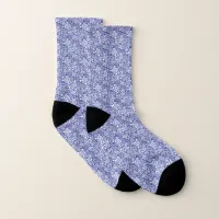 Indigo Blue White Romantic Boho Paisley Pattern Socks