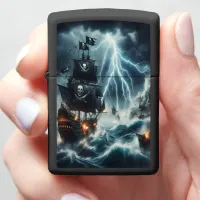 Pirate Ship In Thunderstorm Zippo Lighter