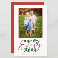 Budget Retro Red Merry Everything Christmas Photo