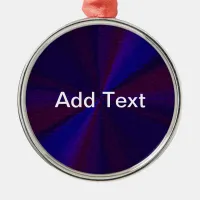 Circular Gradient Patchwork Blue to Purple Metal Ornament