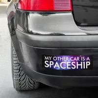 My Other Car is a Spaceship Purple Galaxy Cluster Bumper Sticker