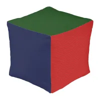 Textured Blue, Red and Green Cubed Outdoor Pouf