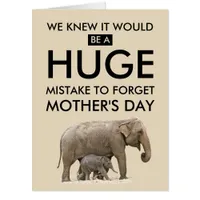 Giant Elephant themed Mother's Day add photo Card