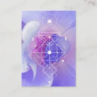 *~* Cosmic Moon Blue Rose Sacred Geometry Business Card