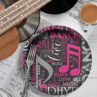 Born to Dance Pink ID277 Paper Plates