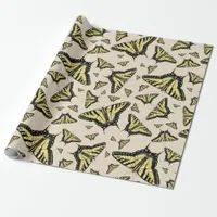 Southwest Yellow Swallowtail Butterflies Pattern Wrapping Paper