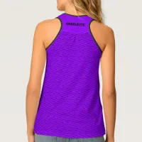 Neon Purple Zigzag Name Tank Top