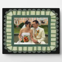 Personalized Wedding Photo Green Lace Ribbon Frame