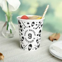 Hockey black and White Themed Boys Birthday Party Paper Cups