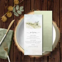 Watercolor Landscape Wedding Menu V2 Sage ID786