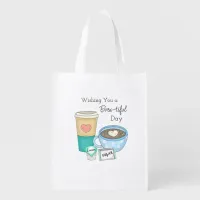 Wishing You a Brew-tiful Day | Coffee Pun Grocery Bag