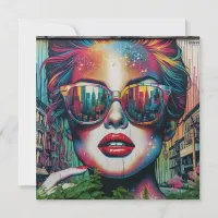 Abstract Woman in Sunglasses Ai Art Blank Card