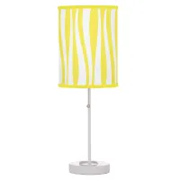 Yellow White Waves Cabana Stripe Table Lamp