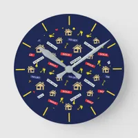 Estate Agent Realtor Property Broker Office Round Clock