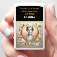 Empowering Patient Advocate in Golden Harmony Zippo Lighter