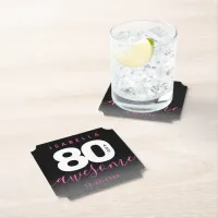 Modern Girly Pink 80 and Awesome Paper Coaster