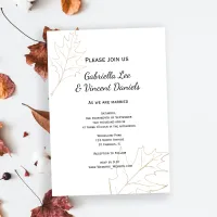 Autumn Oak Leaves Wedding Invitation