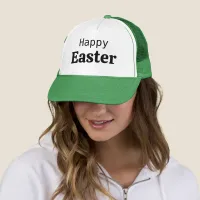 Happy Easter Words Greeting Typography Message Trucker Hat