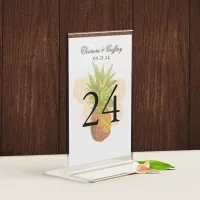 Tropical Pineapple Island Summer Wedding Table Number