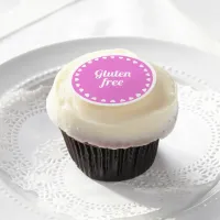 Gluten Free Celiac Coeliac Cute Pink Edible Frosting Rounds