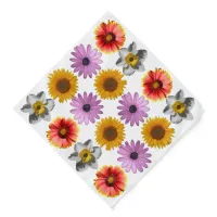 Cheerful Multicolor Flower Pattern Bandana