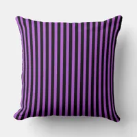 Halloween Poison Purple and Black Striped Throw Pillow