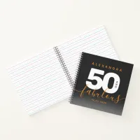 Modern Girly Orange 50 and Fabulous Notebook