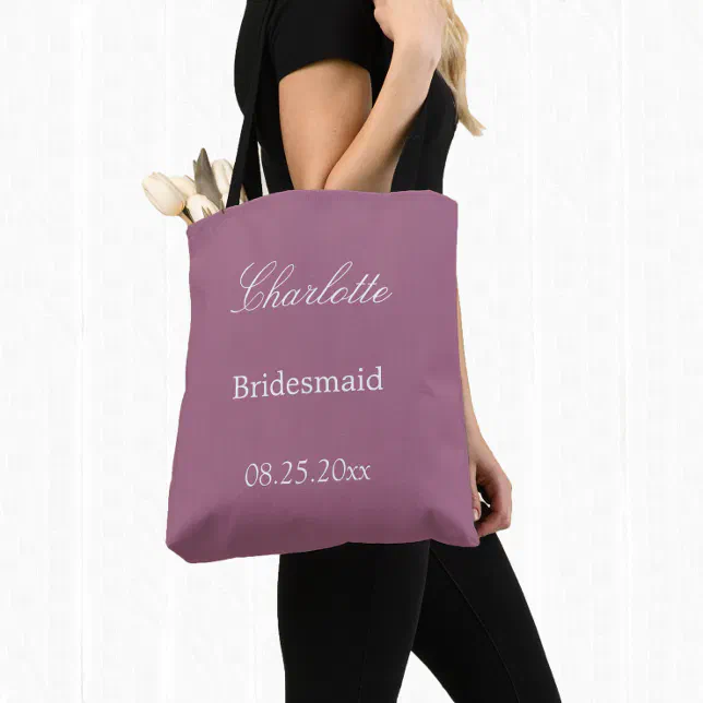 Elegant Mauve Bridesmaid Tote Bag