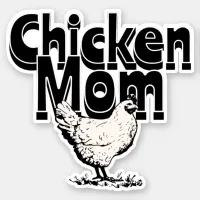 Black and White Vintage Chicken Mom