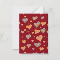 Hand Drawn Doddle Valentine Hearts Kids Cards