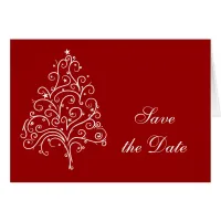 Red Christmas Tree Winter Wedding Save the Date