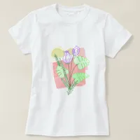 Floral Wildflower Nature Lover Simple Red Dotted T-Shirt