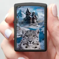 Snow Leopard by the Frozen Castle Zippo Lighter