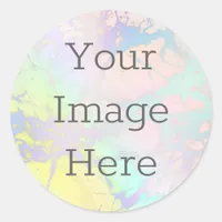 Create Your Own Iridescent Marble & Faux Foil Classic Round Sticker